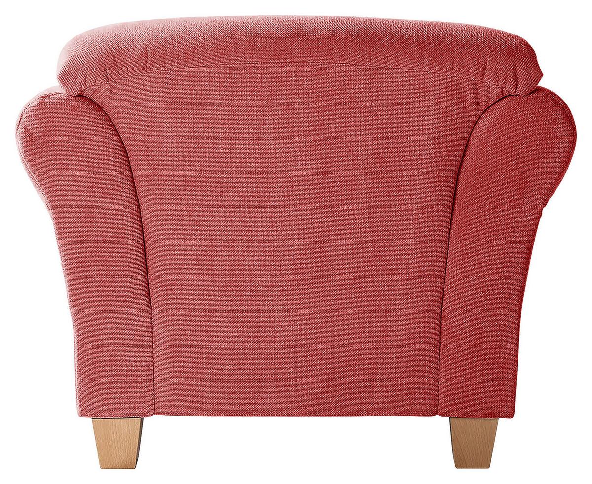 Sessel Gotland rot Rücken echt, 101x84x89 cm - Rot/Naturfarben, KONVENTIONELL, Textil (101/84/89cm) - Sit & More