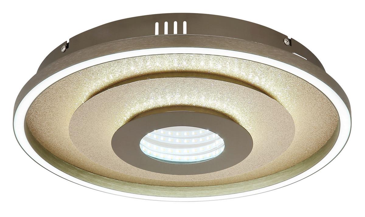 LED-Deckenleuchte inkl. 1x LED 230V, 30W, Metall/Kunststoff - Champagner/Goldfarben, Design, Kunststoff/Metall - Globo