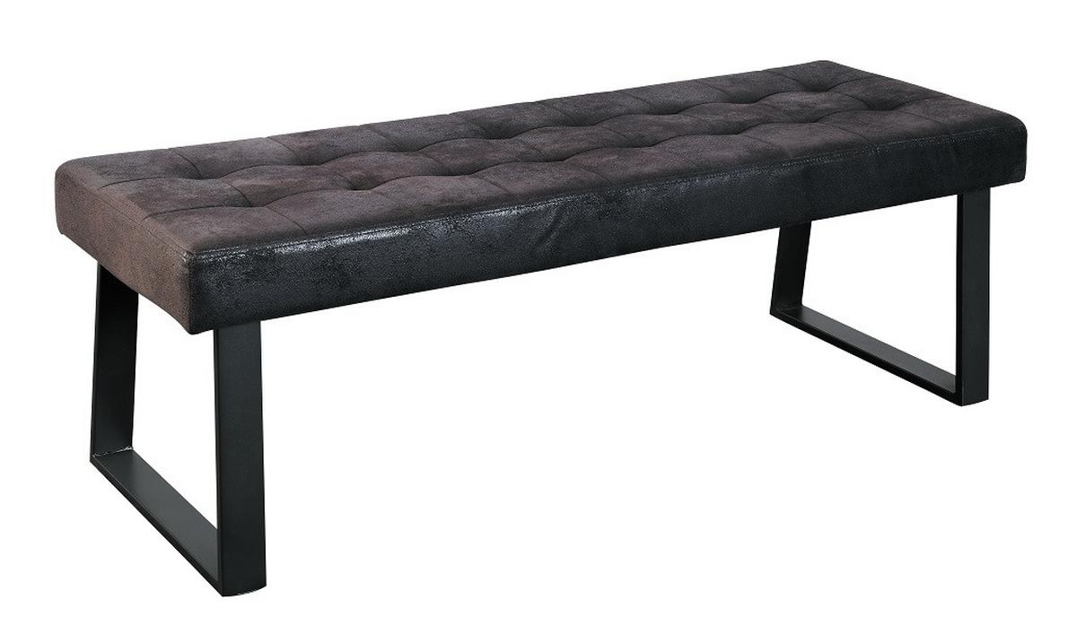Sitzbank Brekke - Schwarz, MODERN, Textil/Metall (140/49/48cm) - MID.YOU