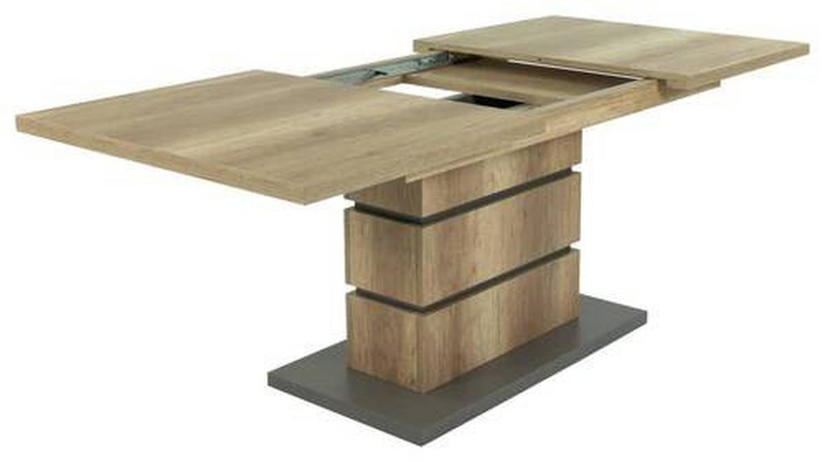 Esstisch ausziehbar Bea 140-190x86 cm Eiche Dekor - Anthrazit/Braun, MODERN, Holzwerkstoff (140/86/75cm) - MID.YOU