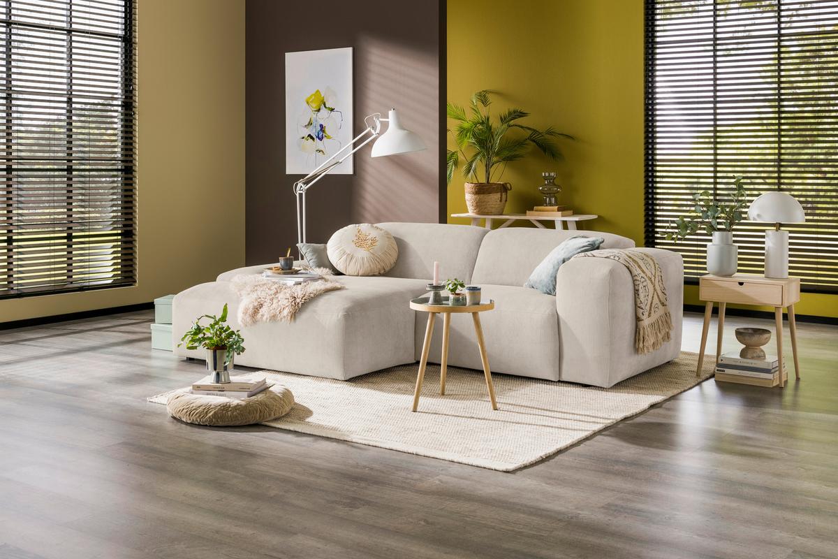 ECKSOFA Hannah Beige S: 170x252cm - Beige/Schwarz, Design, Textil (170/252cm) - MID.YOU