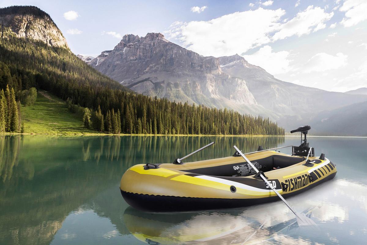 Schlauchboot Sbm 350 Gelb/ Sandfarben 3 Personen Pumpe - Sandfarben/Gelb, KONVENTIONELL, Kunststoff (305/136/42cm)