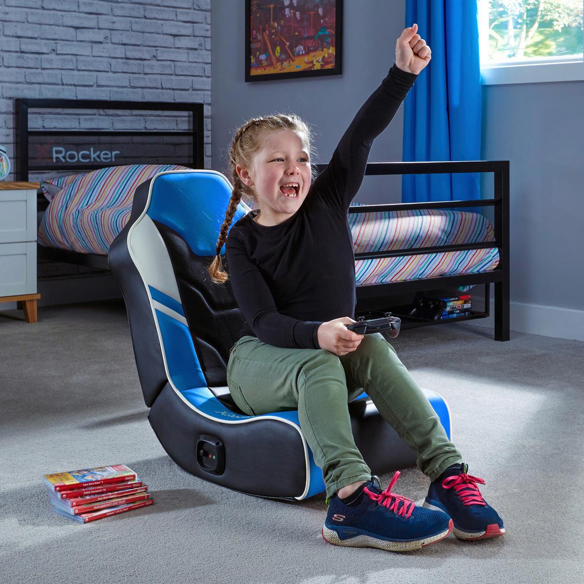 Gamingsessel Shadow 2.0 - Blau, MODERN, Textil (42/64/75cm) - X Rocker