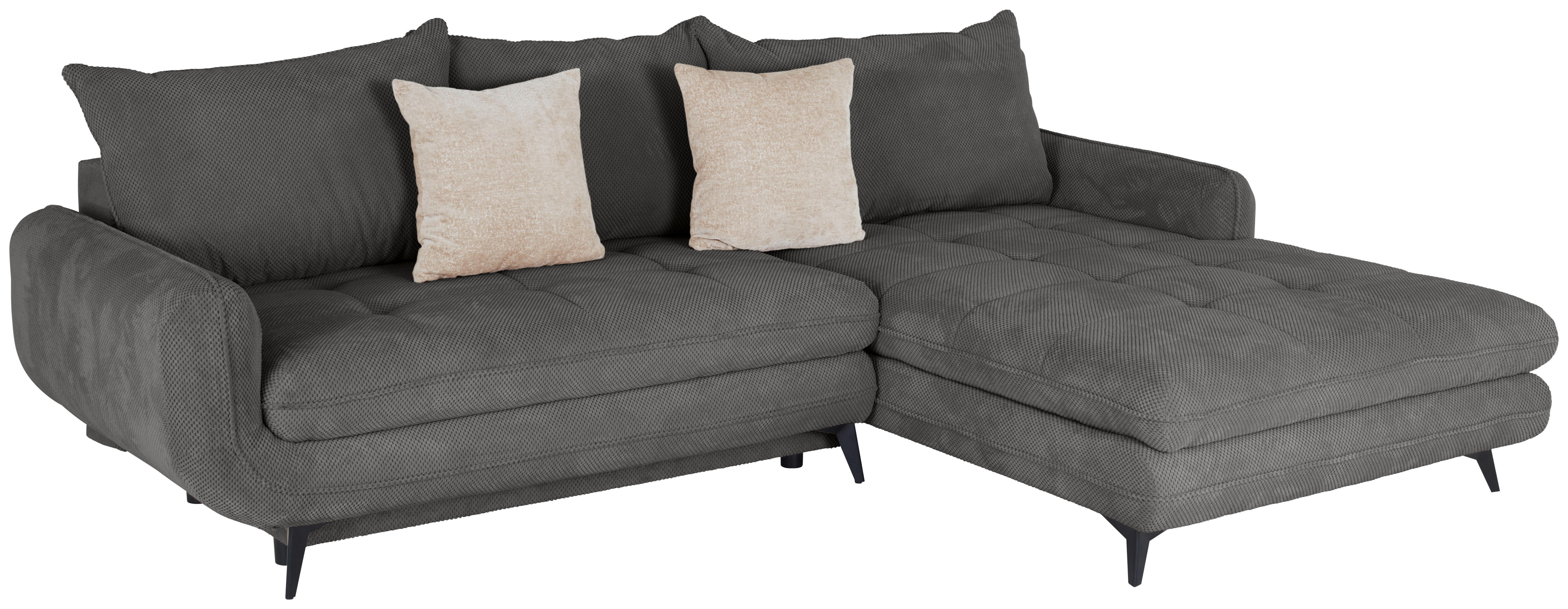 Ecksofa Wave - Schwarz/Grau, MODERN, Holz/Textil (266/189cm)