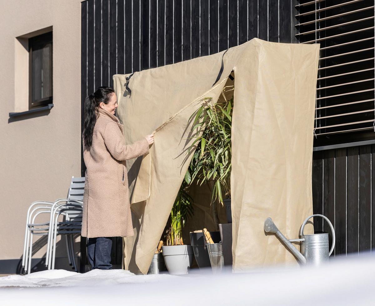 Schutzplane Easy Up XXL Naturfarben - Naturfarben, Basics, Kunststoff (200/180/70cm)