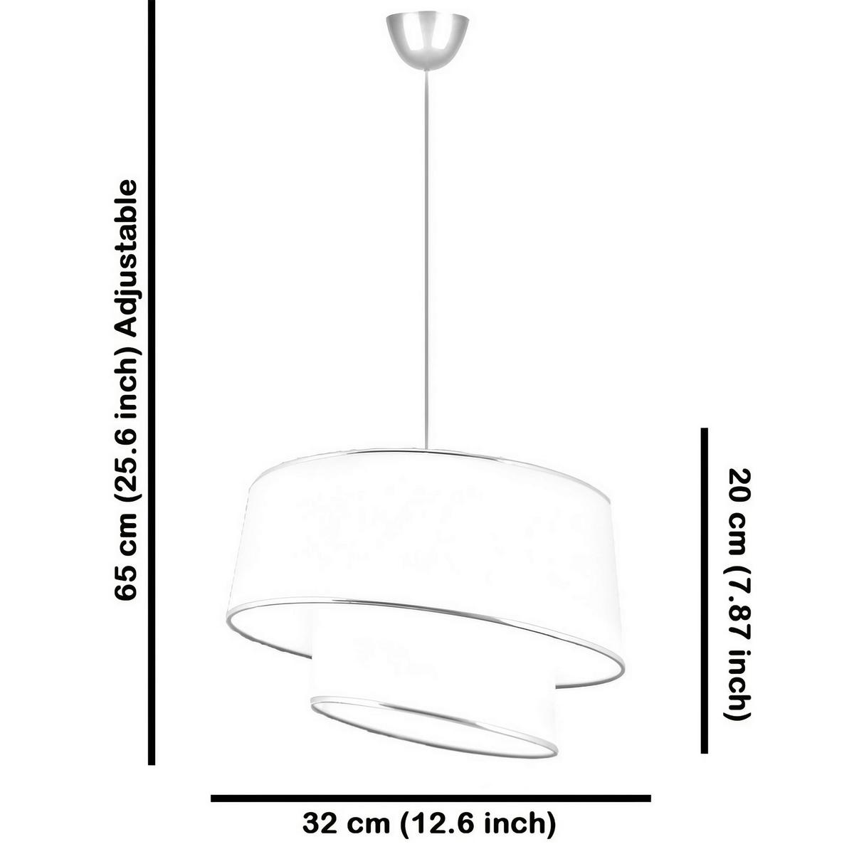 Hängeleuchte, E27 Barette Hazeran - White - Weiß, Design, Textil/Metall (32/65cm) - P & B