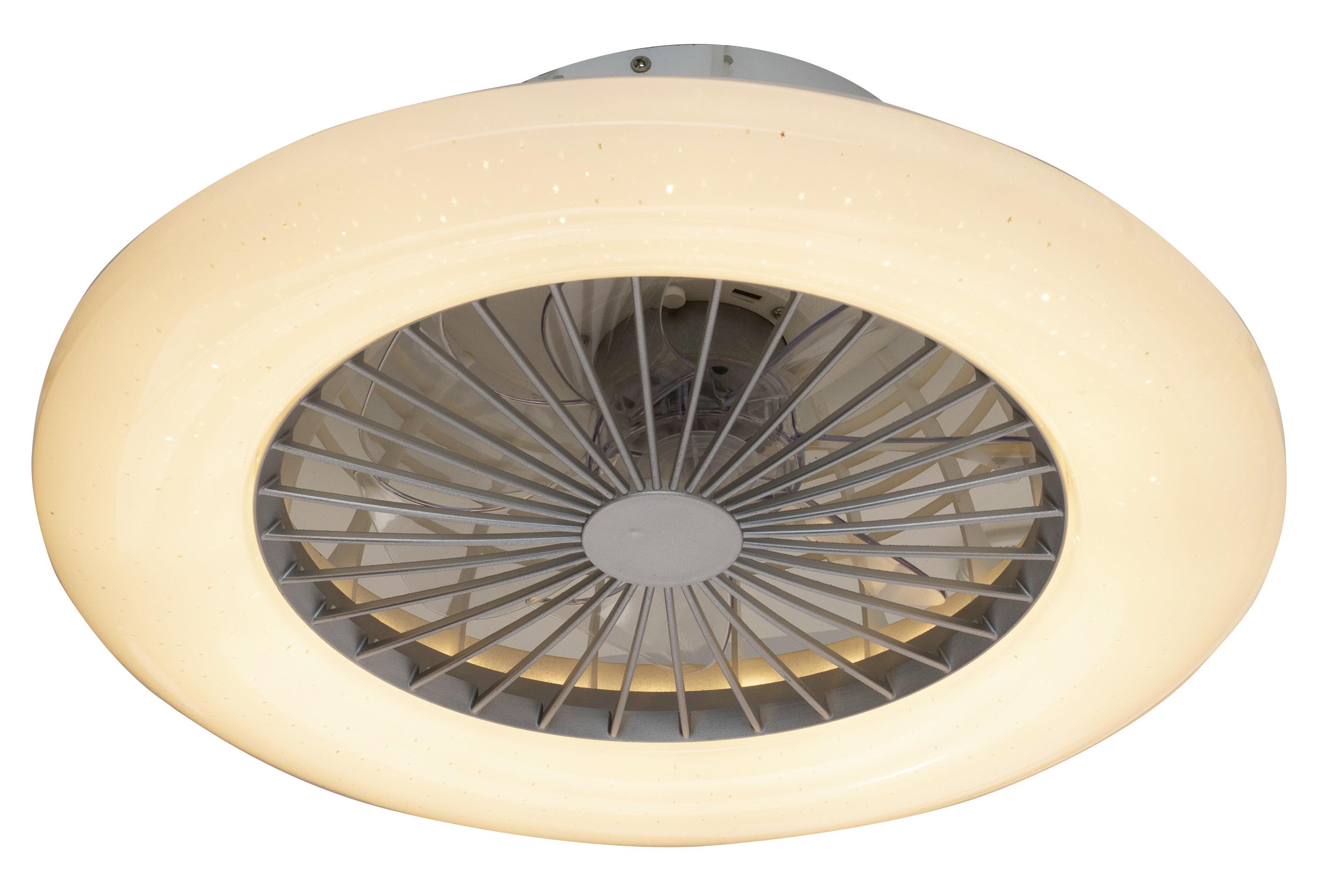 Deckenventilator Ryan - Transparent/Silberfarben, MODERN, Kunststoff/Metall (50/16,9cm) - Luca Bessoni