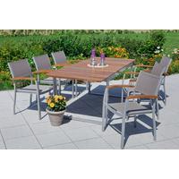 Gartenstuhl stapelbar Naxos Aluminium/Textilene - Silberfarben/Grau, ROMANTIK / LANDHAUS, Holz/Textil (59/85/56cm) - Gardenson