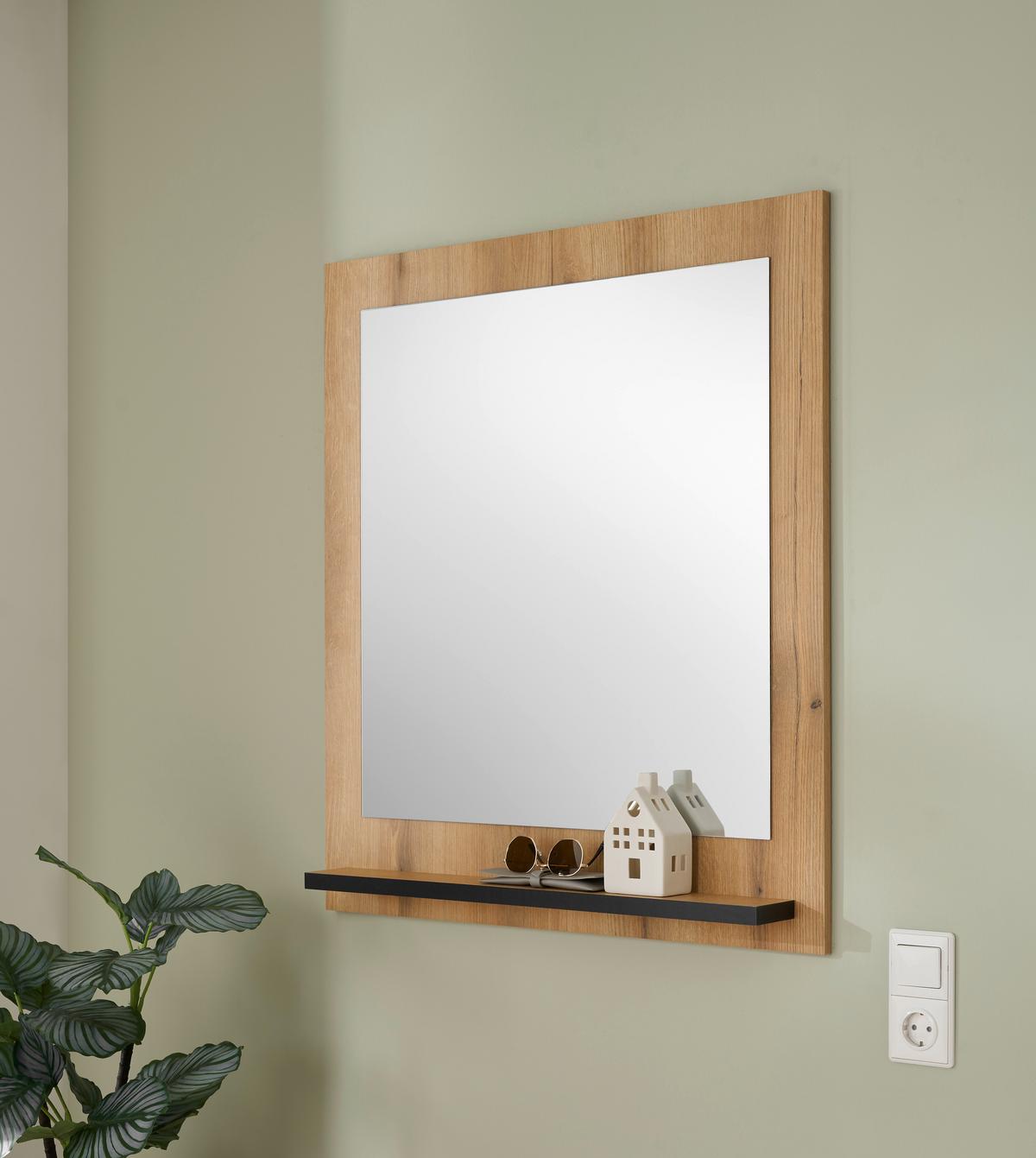 Wandspiegel Cantara Holz/Anthrazit B: 79cm - Anthrazit/Weiß, MODERN, Holzwerkstoff (79/89/10cm) - MID.YOU