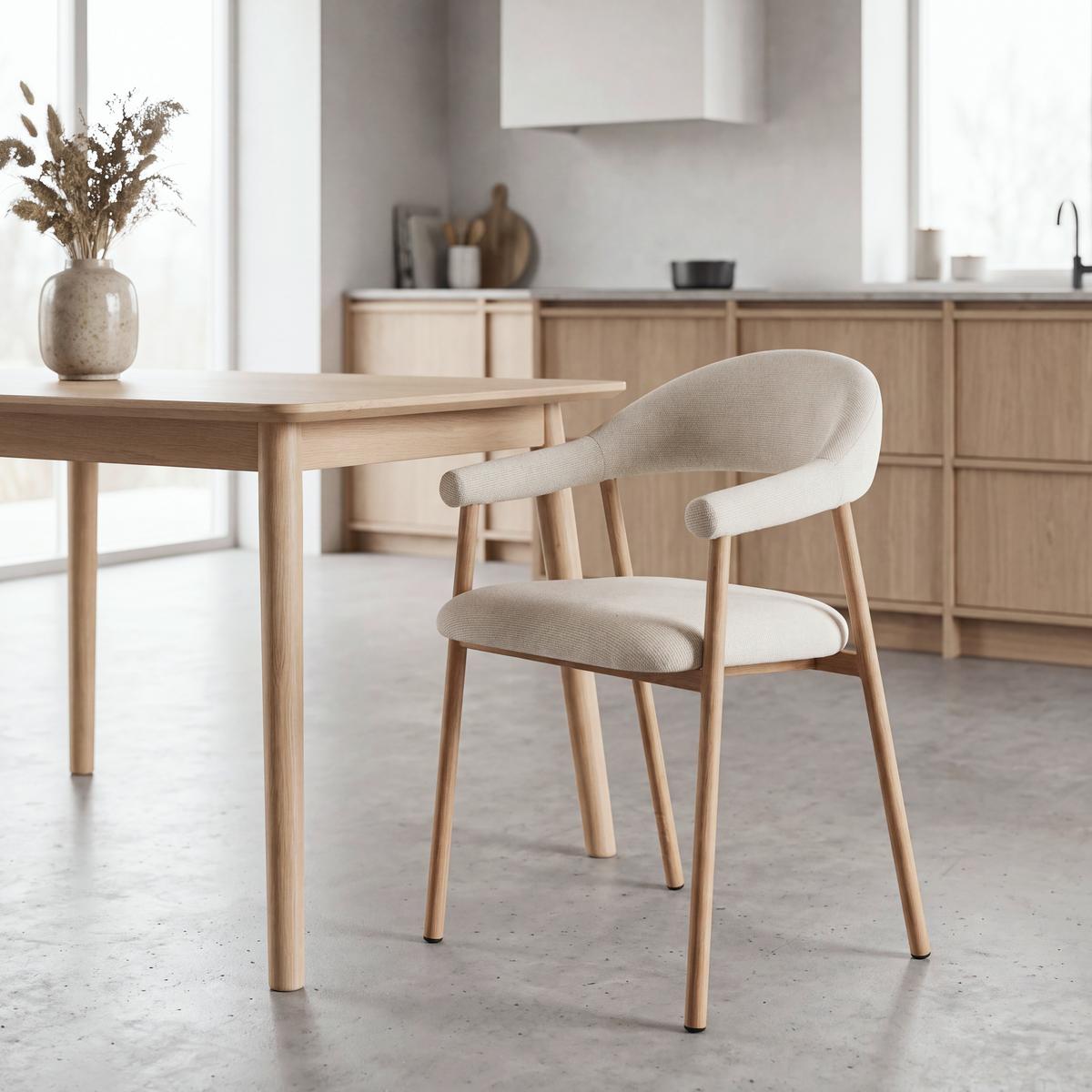 Stuhl Nordi Creme/Hellbraun B: 56cm - Hellbraun/Creme, MODERN, Textil/Metall (56/79,5/54cm)