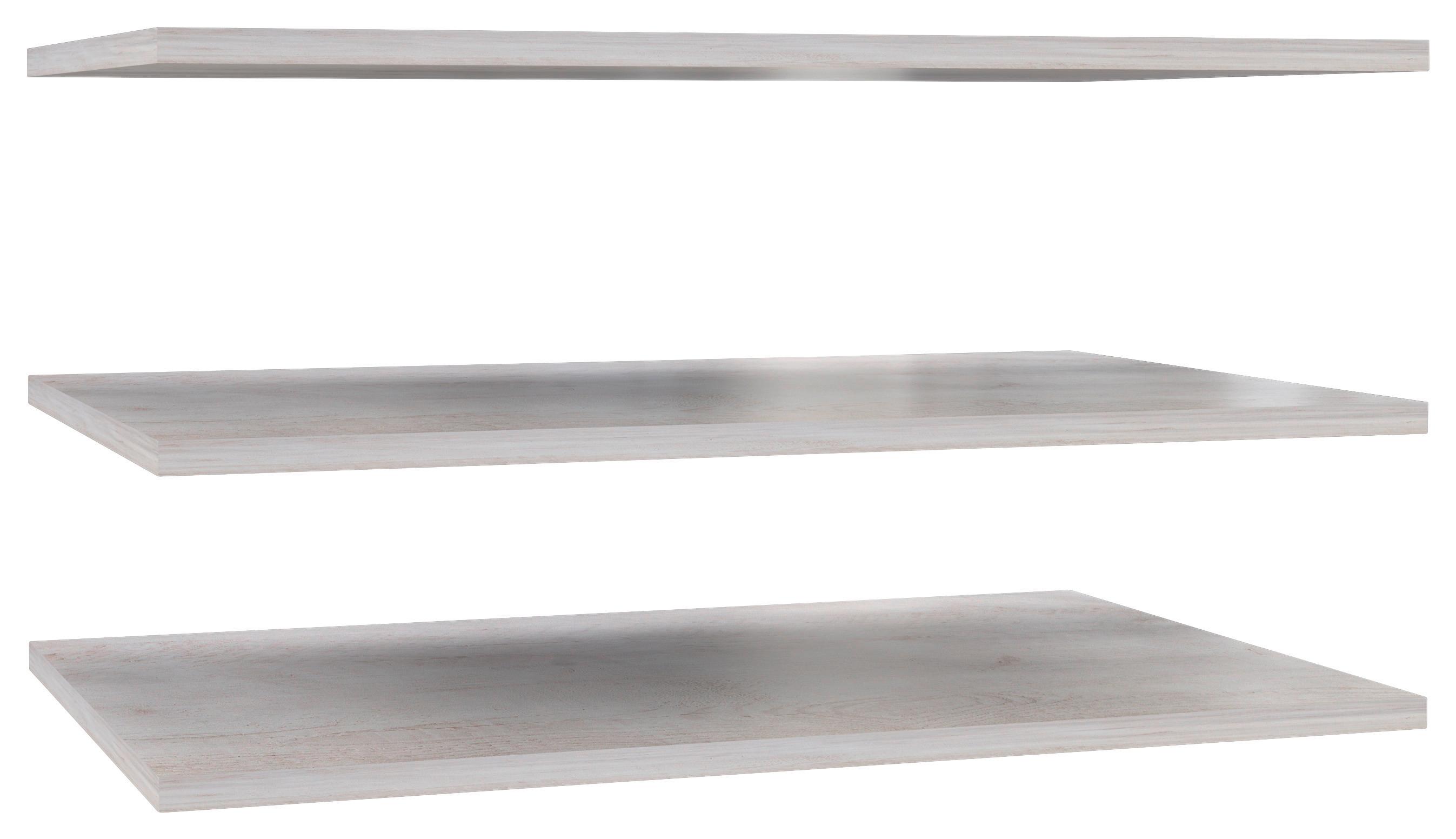 Einlegeböden Kashmir 3er-Set 59,8x37 cm - Weiß/Pinienfarben, Basics, Holzwerkstoff/Metall (59,8/1,5/37cm) - Livetastic