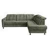 Ecksofa Minori Chenille Dunkelgrün, S: 270x198 cm - Dunkelgrün/Schwarz, MODERN, Textil (270/198cm) - Livetastic