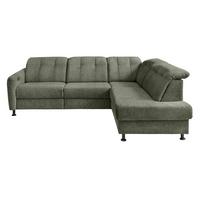 Ecksofa Minori Chenille Dunkelgrün, S: 270x198 cm - Dunkelgrün/Schwarz, MODERN, Textil (270/198cm) - Livetastic