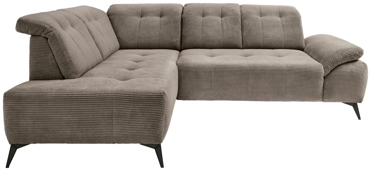 Ecksofa Fiore, Graubraun S: 200x272 cm - Graubraun/Schwarz, MODERN, Textil (200/272cm) - Livetastic