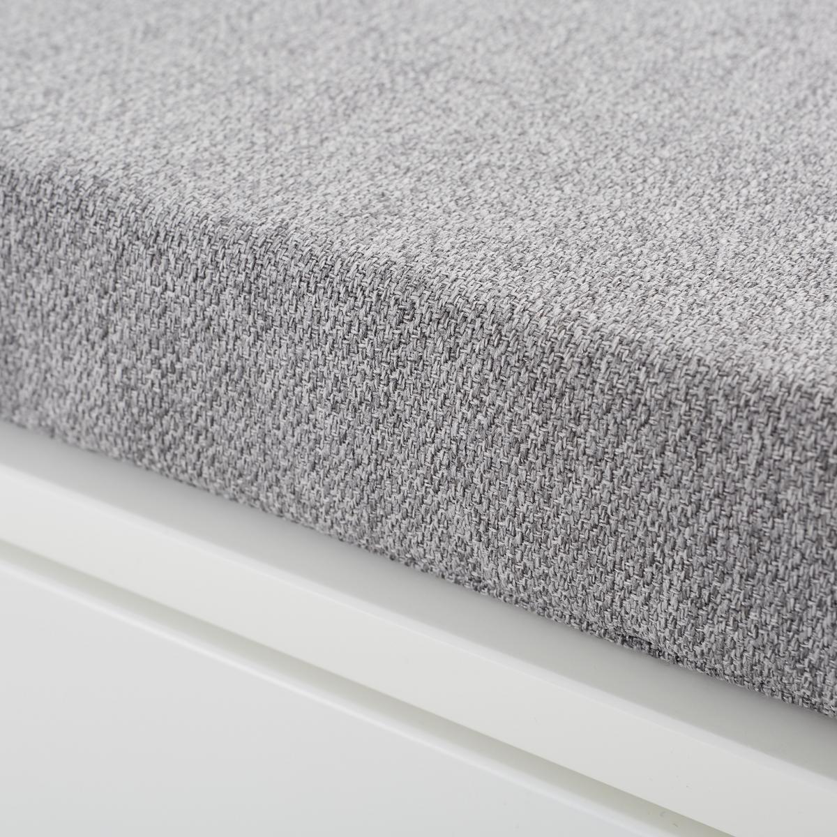 Garderobenbank Vestario B: 80cm + Laden, Weiß/grau - Weiß/Grau, KONVENTIONELL, Holzwerkstoff/Textil (80/44,5/35,5cm) - MID.YOU