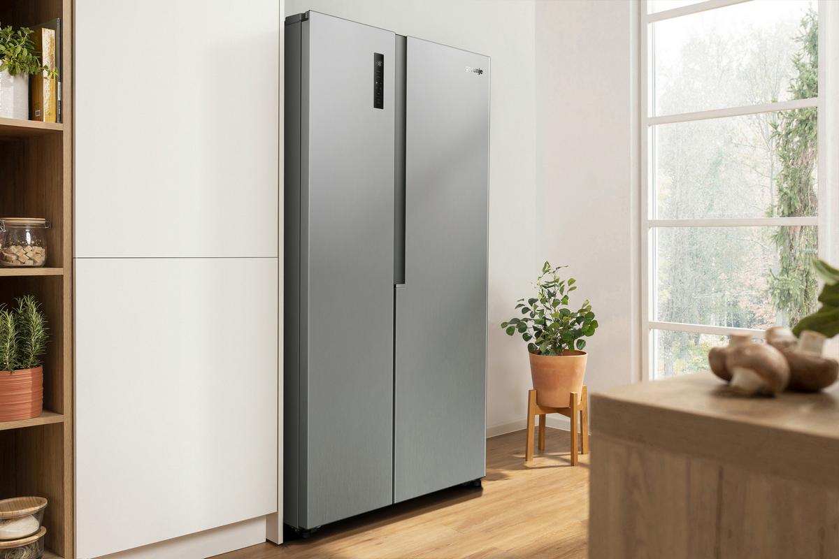 Side-By-Side NRS917E41X EEFK:E GesamTVolumen ca.544 L - Edelstahlfarben, Basics, Glas/Kunststoff (91,1/178,6/61,5cm) - Gorenje