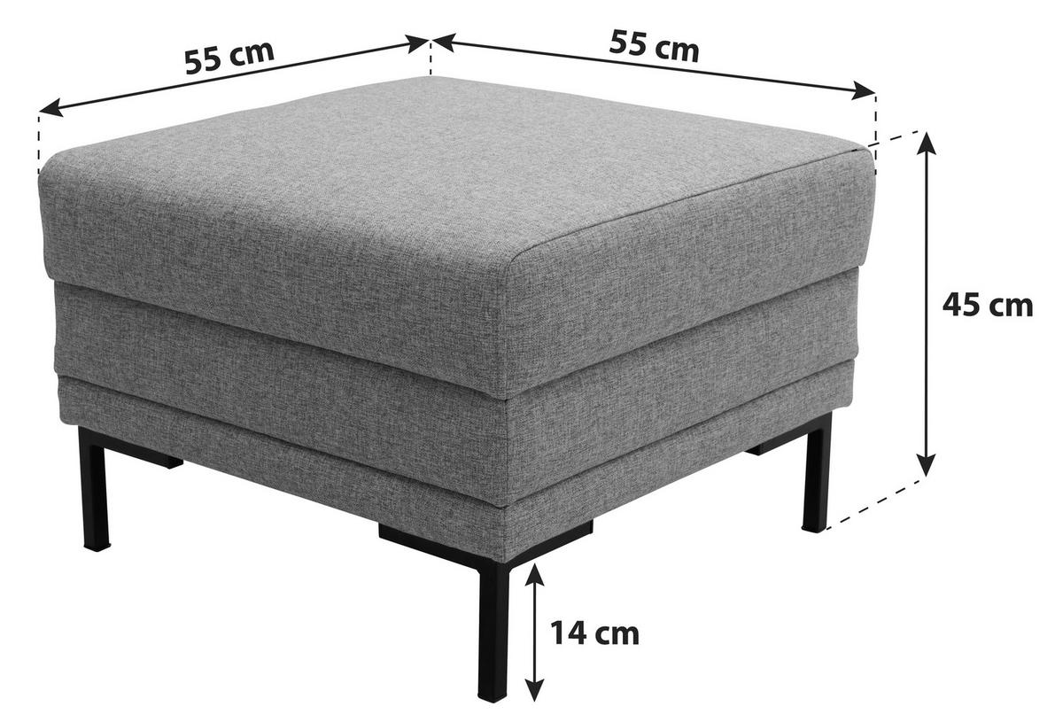 Hocker Looks Vii - Schwarz/Orange, Design, Textil (55/45/55cm) - LOOKS by W.Joop
