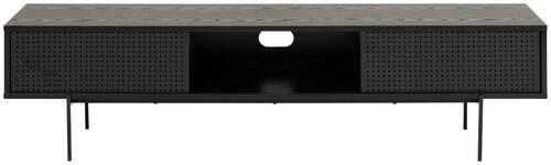 TV-Lowboard Angus B: 180 cm Schwarz/Eschefarben