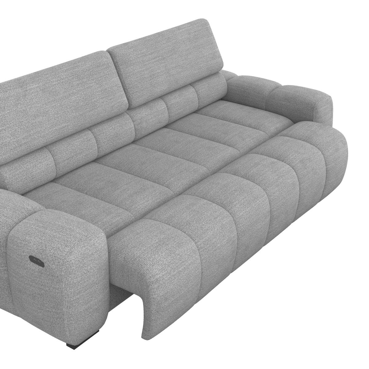 Bigsofa Bull Webstoff grau, B: 248 cm - Schwarz/Grau, Design, Textil (248/77-97/108cm) - Luca Bessoni