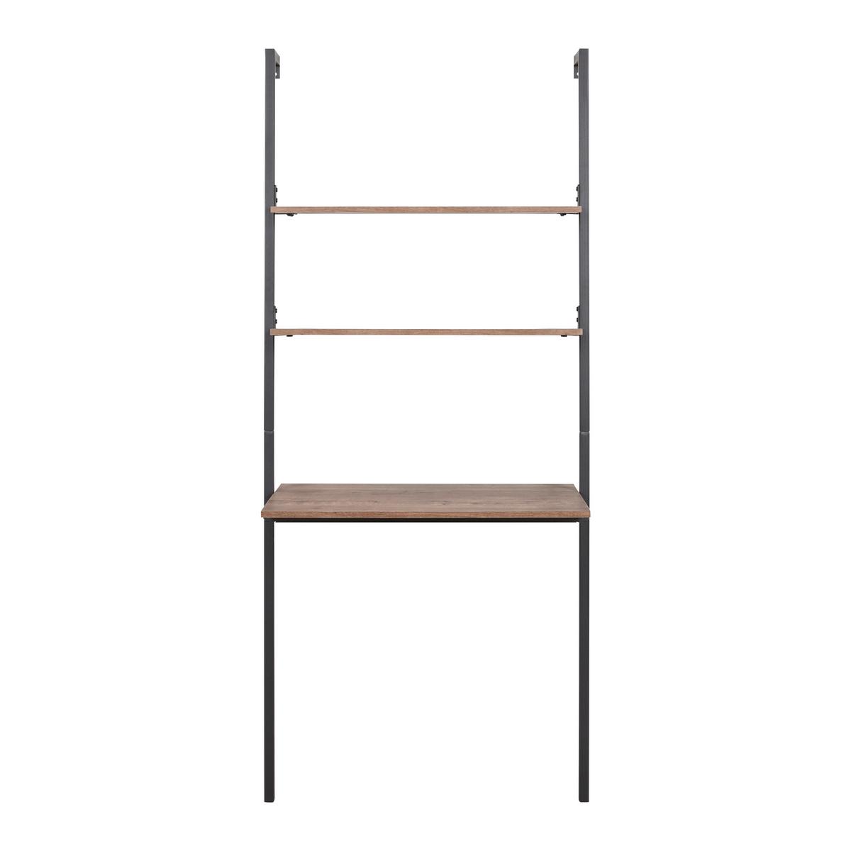 Psací stůl MAJA dekor ořech - černá/barvy ořechu, Moderní, kov (80/50/180cm) - Bessagi Home