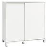 Schuhschrank Weiß 2 Schiebetüren B: 100 cm - Silberfarben/Weiß, KONVENTIONELL, Holzwerkstoff (100/108/37,5cm) - MID.YOU