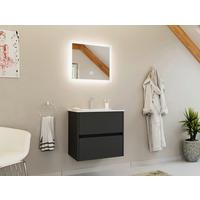 BADEZIMMER Limes, Graphitfarben B: 60 cm - Graphitfarben/Weiß, Basics, Keramik/Holzwerkstoff (60/60/46cm) - MID.YOU