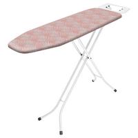 Bügelbrett Benny 131x36 cm mit Bügeleisenablage - Pink/Weiß, Basics, Textil (131/90/36cm) - Homezone
