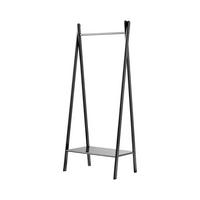 Kleiderständer Noble Schwarz Bambus + Kleiderstange H:180cm - Schwarz, ROMANTIK / LANDHAUS, Holz (74/180/50cm) - MID.YOU