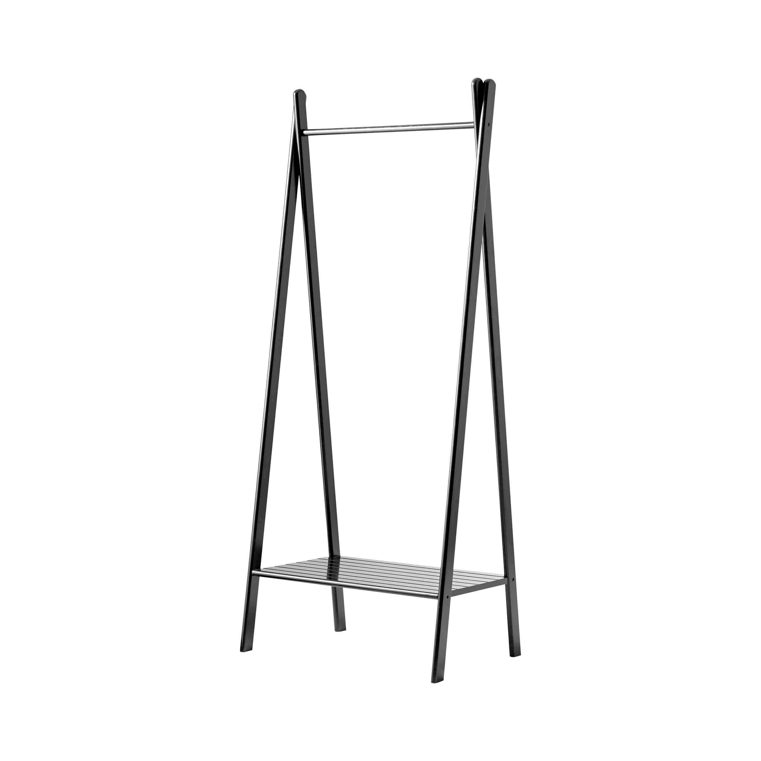 Kleiderständer Noble Schwarz Bambus + Kleiderstange H:180cm