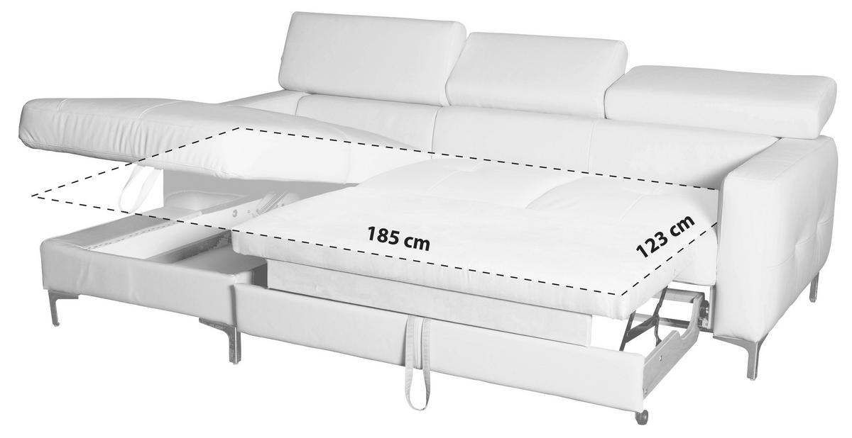 Ecksofa mit Schlaffunktion Sammy Dunkelrot - Chromfarben/Dunkelrot, Design, Textil (169/226cm) - Livetastic