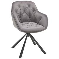 Židle EILEEN šedá - šedá/černá, Lifestyle, kov/textil (68/86/64cm) - Premium Living