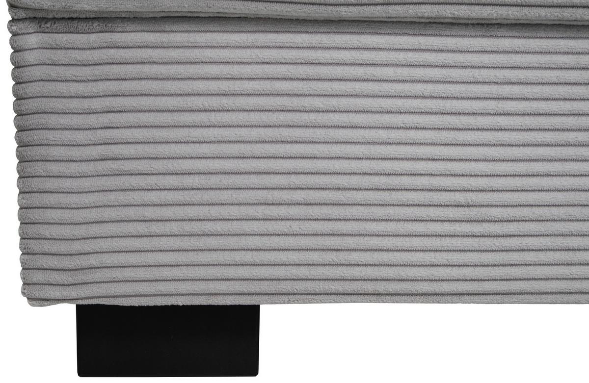 Souprava U MALTE, levá, světle šedý manšestr - černá/světle šedá, Moderní, textil/plast (178/305/155cm) - Based