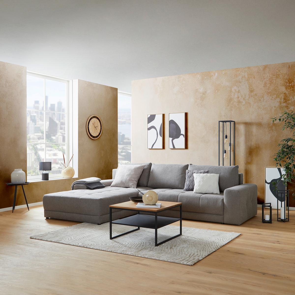 Rohová Sedacia súprava Adria, sivá - čierna/sivá, Modern, textil/plast (213/308cm) - Luca Bessoni