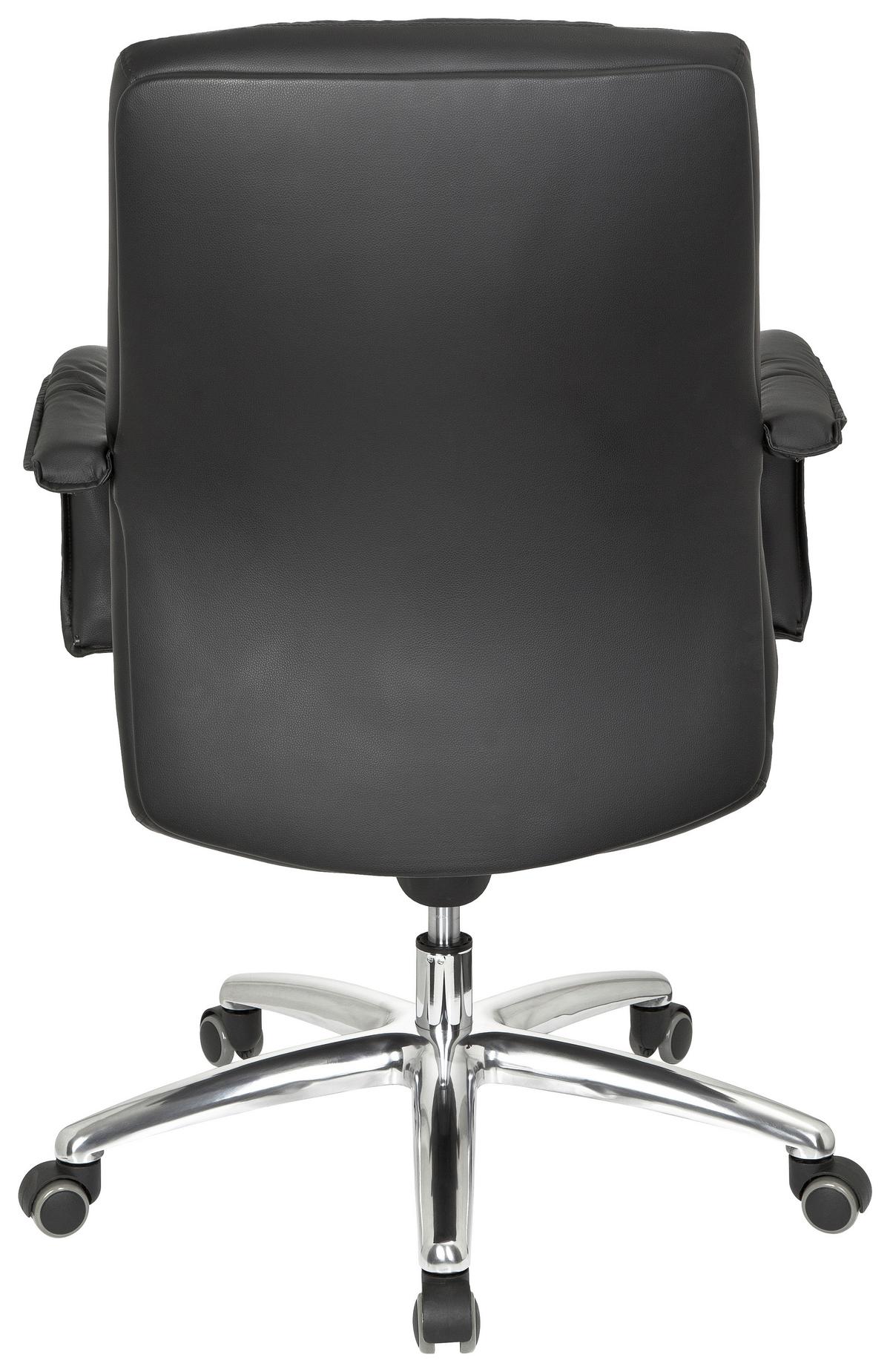 Chefsessel Xxl G 100 Lederlook Schwarz Bis 150 Kg - Silberfarben/Schwarz, Basics, Kunststoff/Textil (62/113/59cm) - MID.YOU