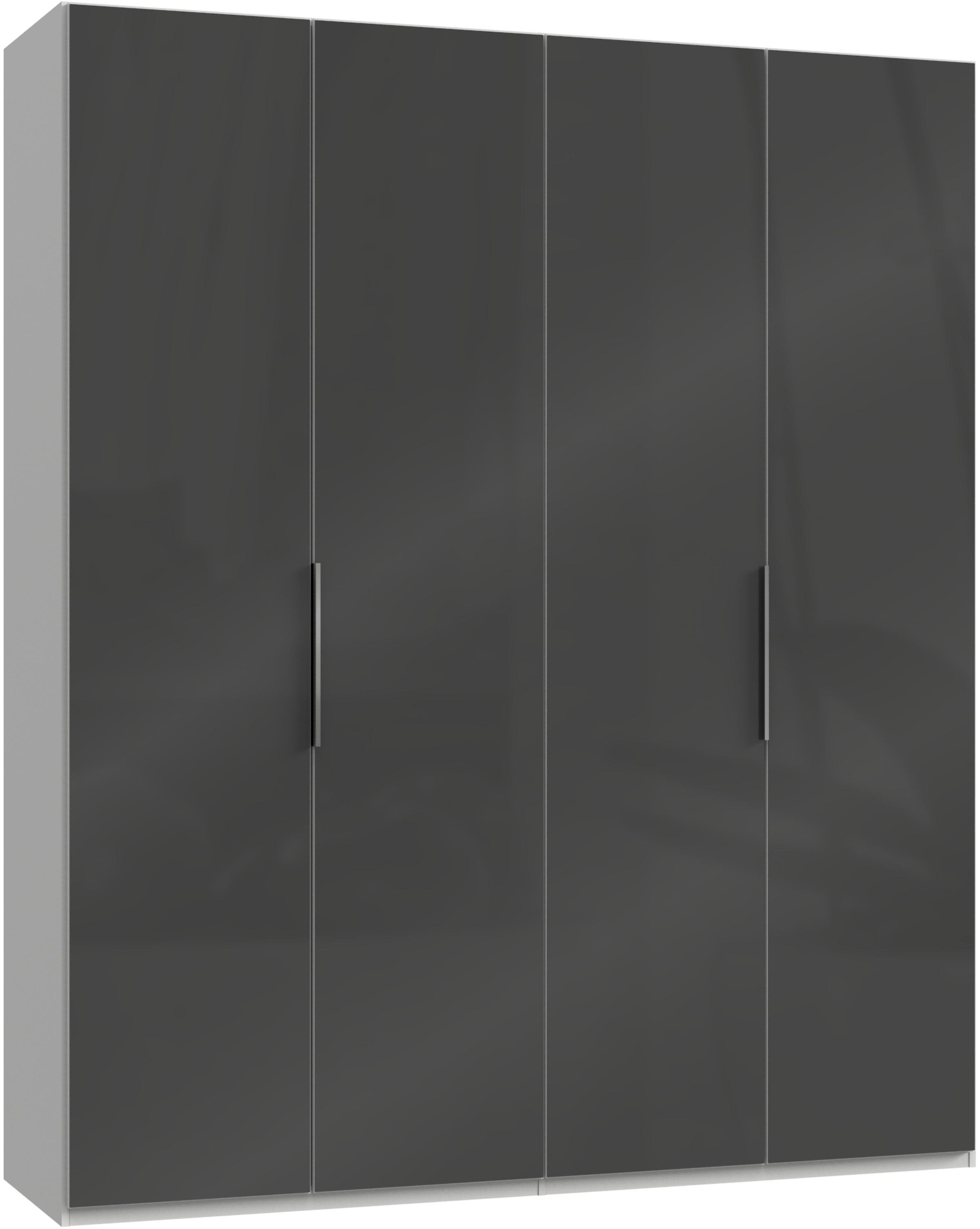 Drehtürenschrank 200cm Level, Grau/weiß - Weiß/Grau, MODERN, Glas/Holzwerkstoff (200/236/58cm) - MID.YOU