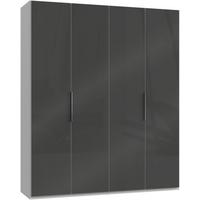 Drehtürenschrank 200cm Level, Grau/weiß - Weiß/Grau, MODERN, Glas/Holzwerkstoff (200/236/58cm) - MID.YOU