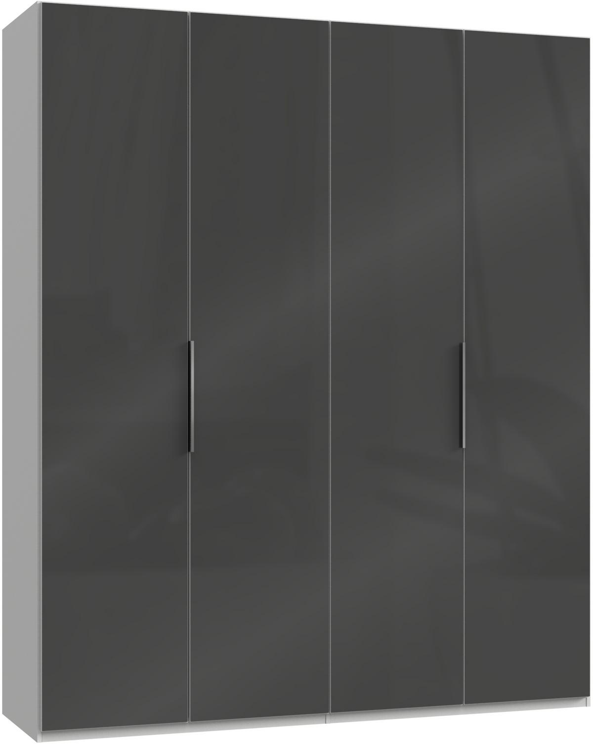 Drehtürenschrank 200cm Level, Grau/weiß - Weiß/Grau, MODERN, Glas/Holzwerkstoff (200/236/58cm) - MID.YOU