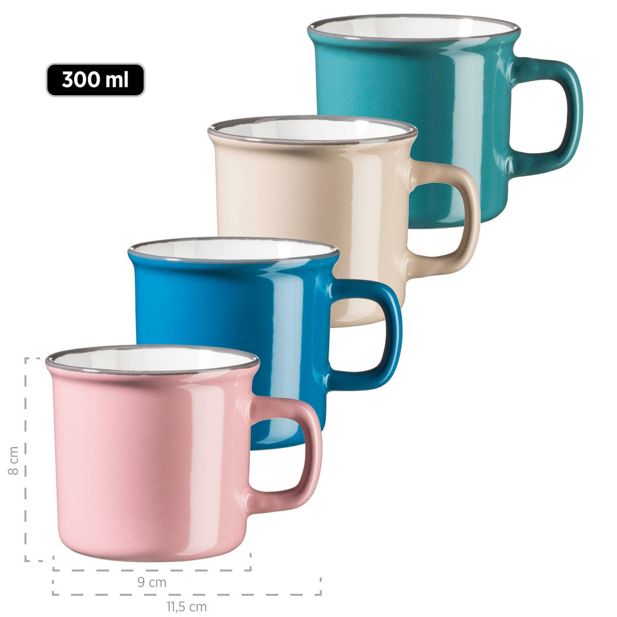 Kombiservice Maila 4 Personen 16-Teilig - Beige/Petrol, Basics, Keramik - Mäser