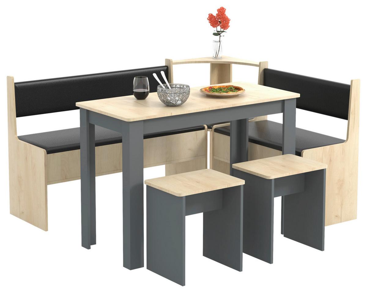 Eckbankgruppe Esal Anthrazit S: 153/115 Cm - Anthrazit, MODERN, Holzwerkstoff (153/115cm) - MID.YOU