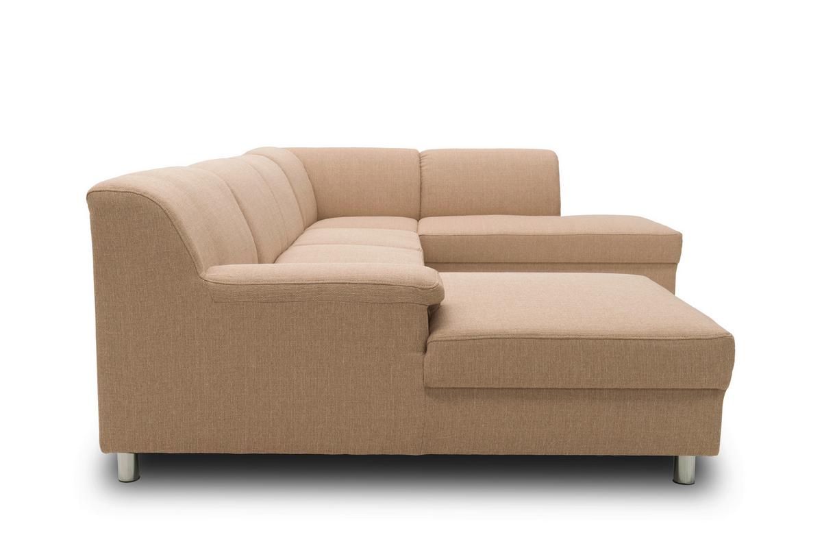 Wohnlandschaft Jamie Beige - Chromfarben/Beige, KONVENTIONELL, Textil (150/308/194cm) - MID.YOU