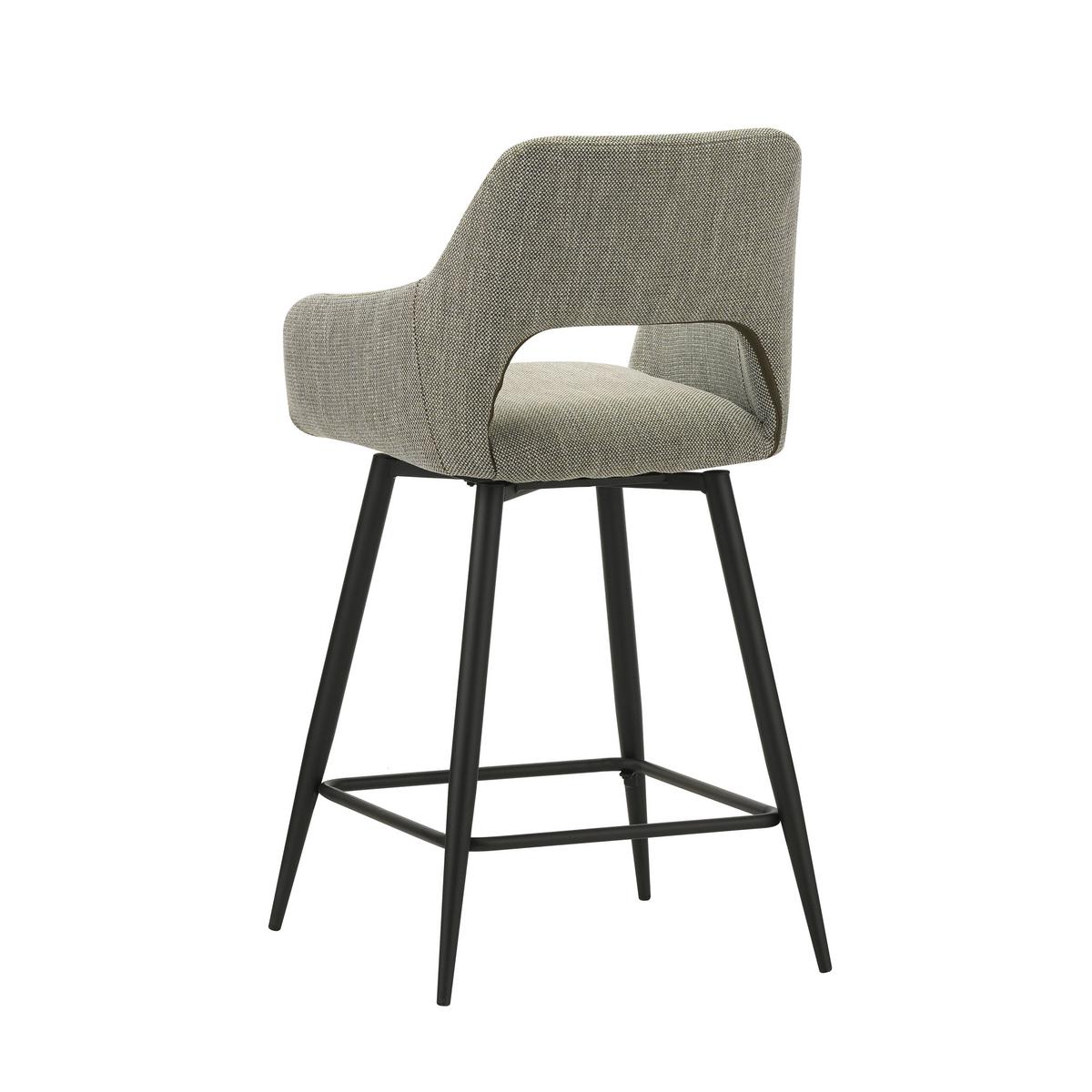 Barhocker-set Amiens Grün, B: 51,5 Cm - Schwarz/Grün, MODERN, Textil/Metall (51,5/97/54cm) - MID.YOU