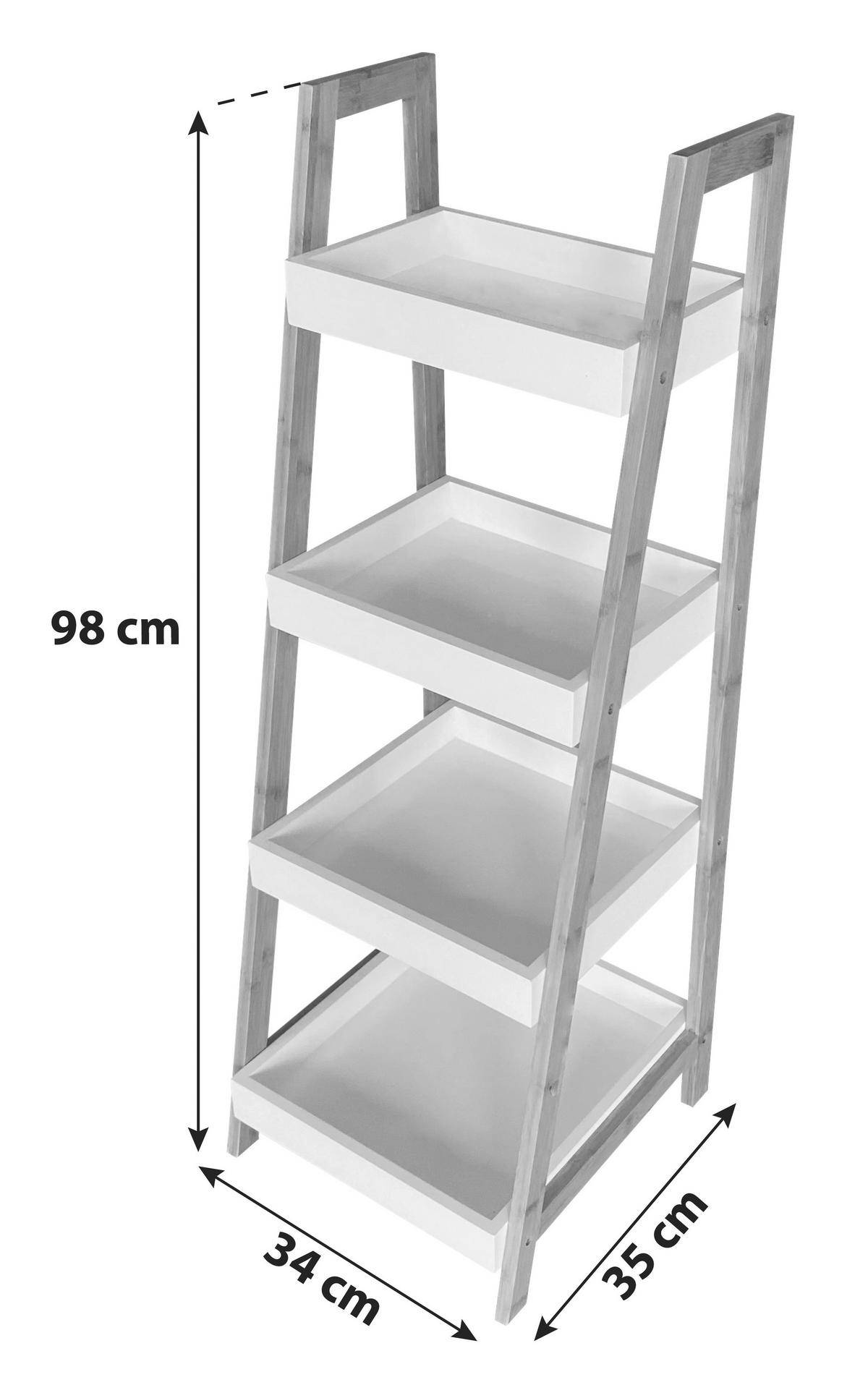 Polc Liane - natúr színű/fehér, Modern, faalapú anyag/természetes anyagok (34/98/35cm)