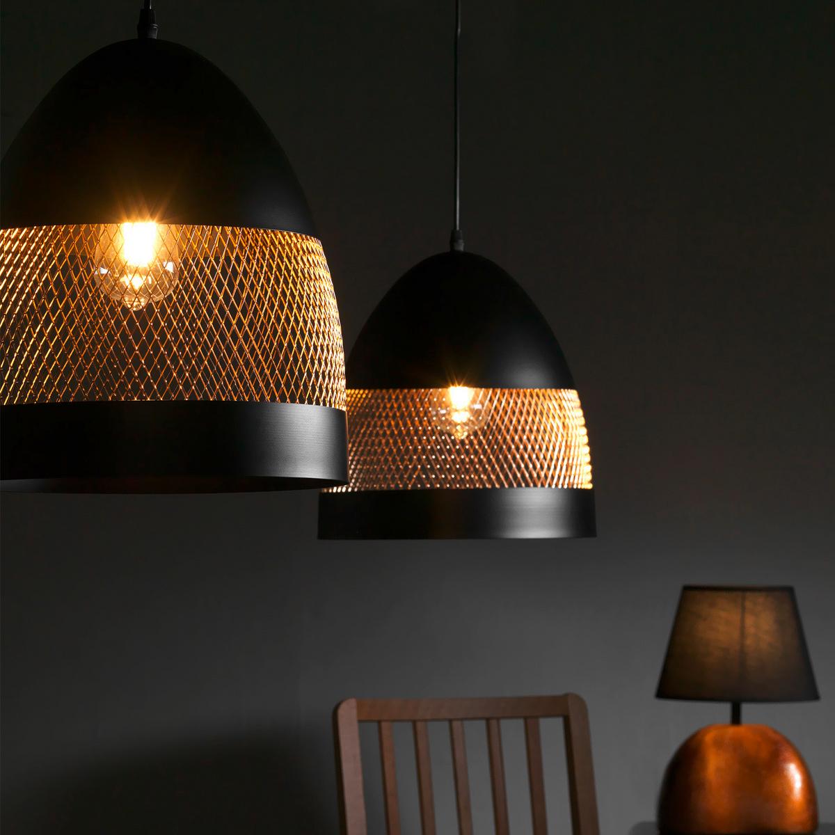 Hängeleuchte 4971/s - Schwarz/Bronzefarben, Design, Metall (30/120cm)