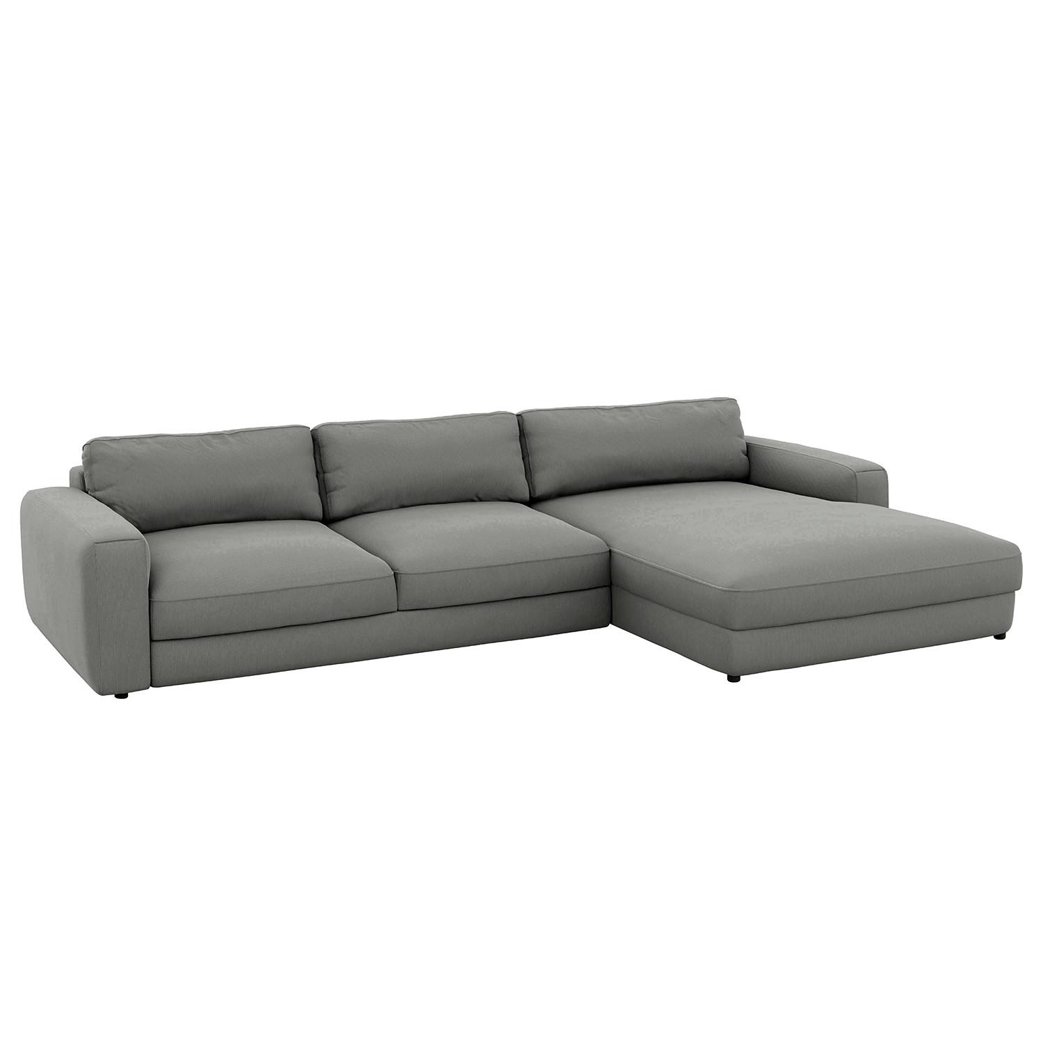 Ecksofa Bourbon, D. Grau S: 303x176 cm - Dunkelgrau/Schwarz, MODERN, Textil (303/176cm) - Trendmanufaktur