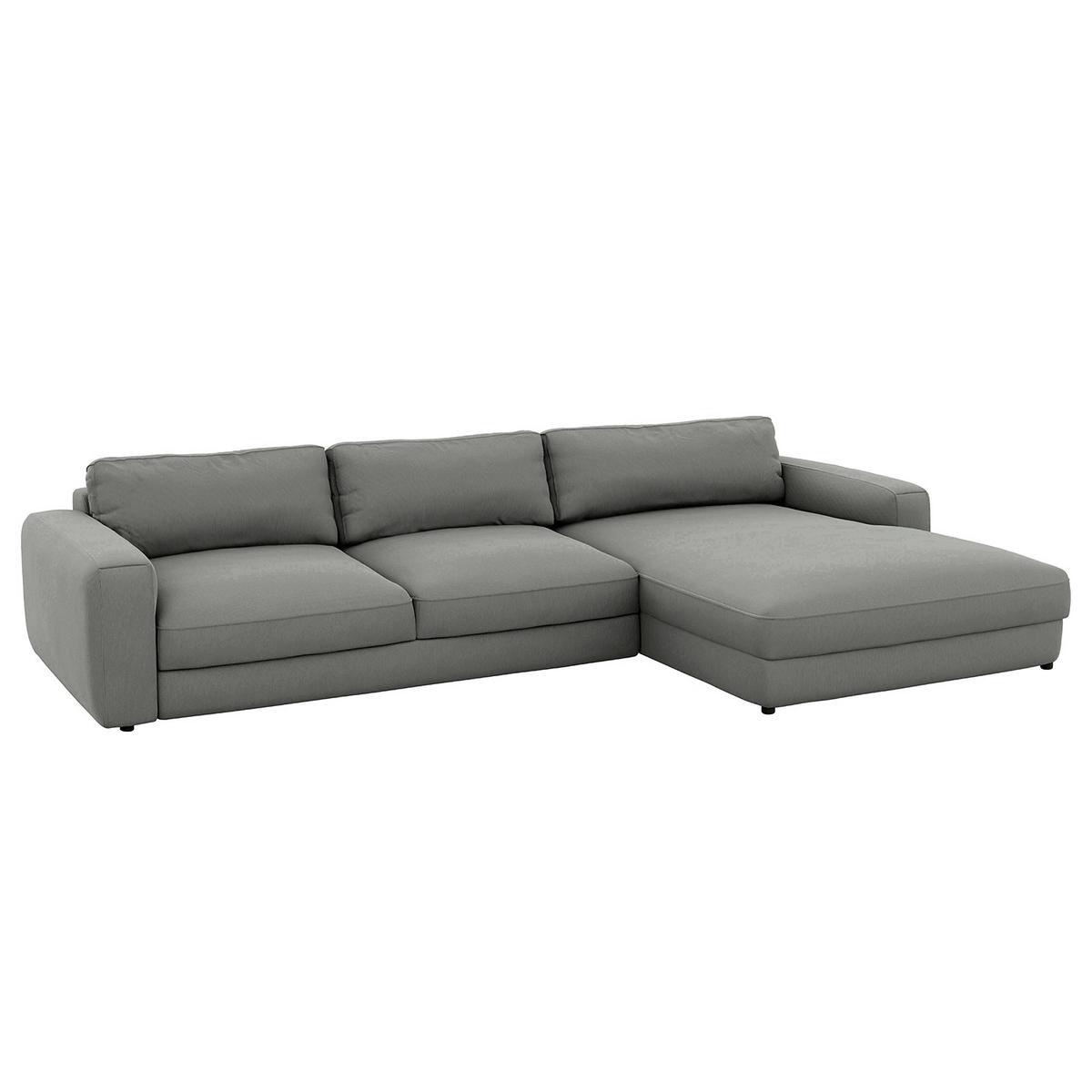 Ecksofa Bourbon, D. Grau S: 303x176 cm - Dunkelgrau/Schwarz, MODERN, Textil (303/176cm) - Trendmanufaktur