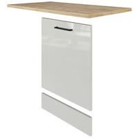 Výkryt na myčku nádobí pro plne integrovatelnou myčku - šedá/černá, Moderní, kov/kompozitní dřevo (110/60cm) - FlexWell