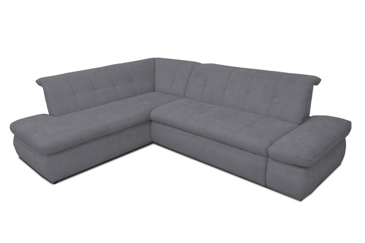 Ecksofa Moric Dunkelgrau Mikrofaser - Chromfarben/Dunkelgrau, KONVENTIONELL, Textil (216/273cm) - MID.YOU