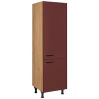 Geräteumbauschrank Easytouch - Eichefarben/Rot, MODERN, Holzwerkstoff (60/216,6/58cm) - Nobilia