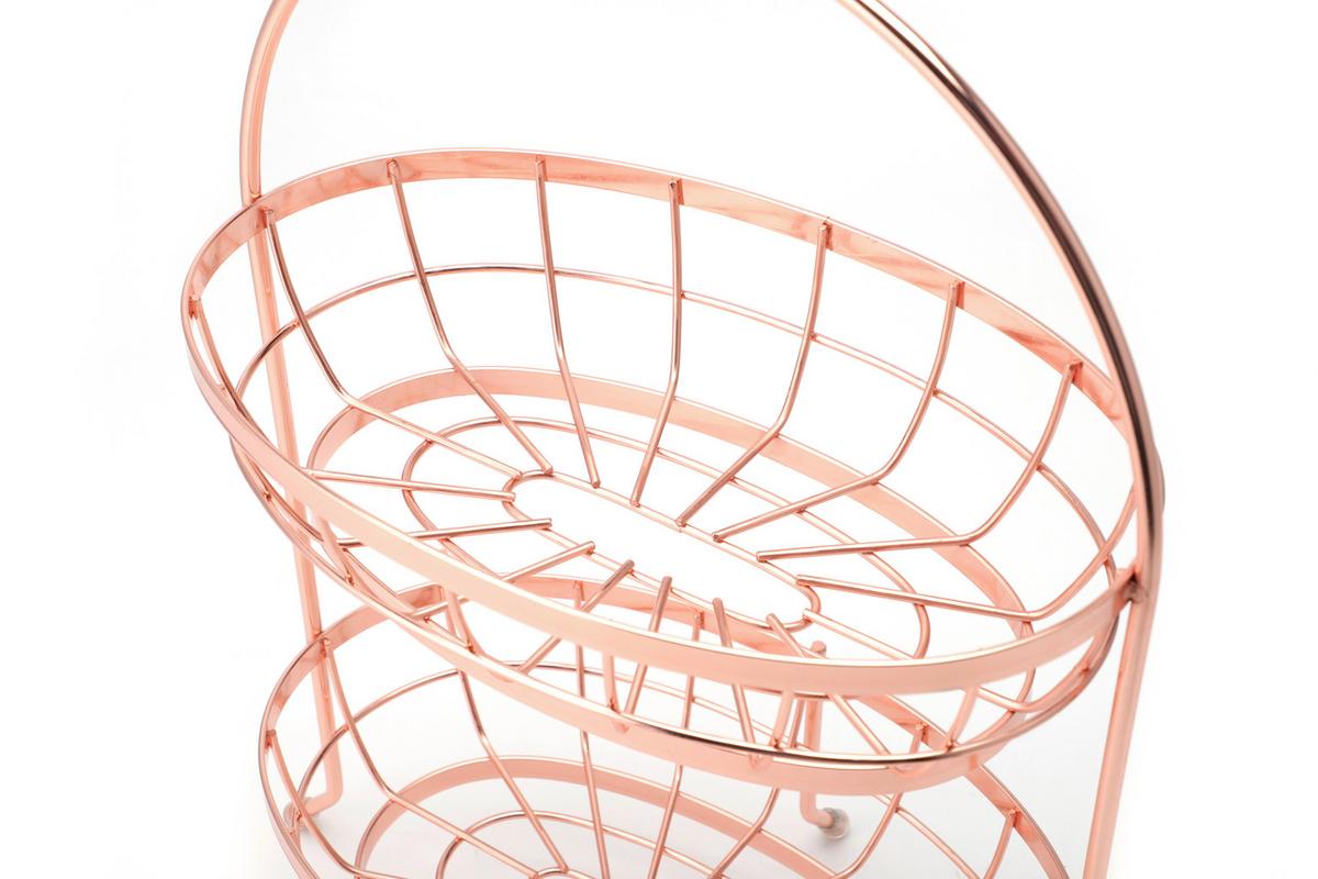KOŠÍK NA OVOCIE EW-OK-1416K - medená, Basics, kov (27/17/41cm) - Echtwerk