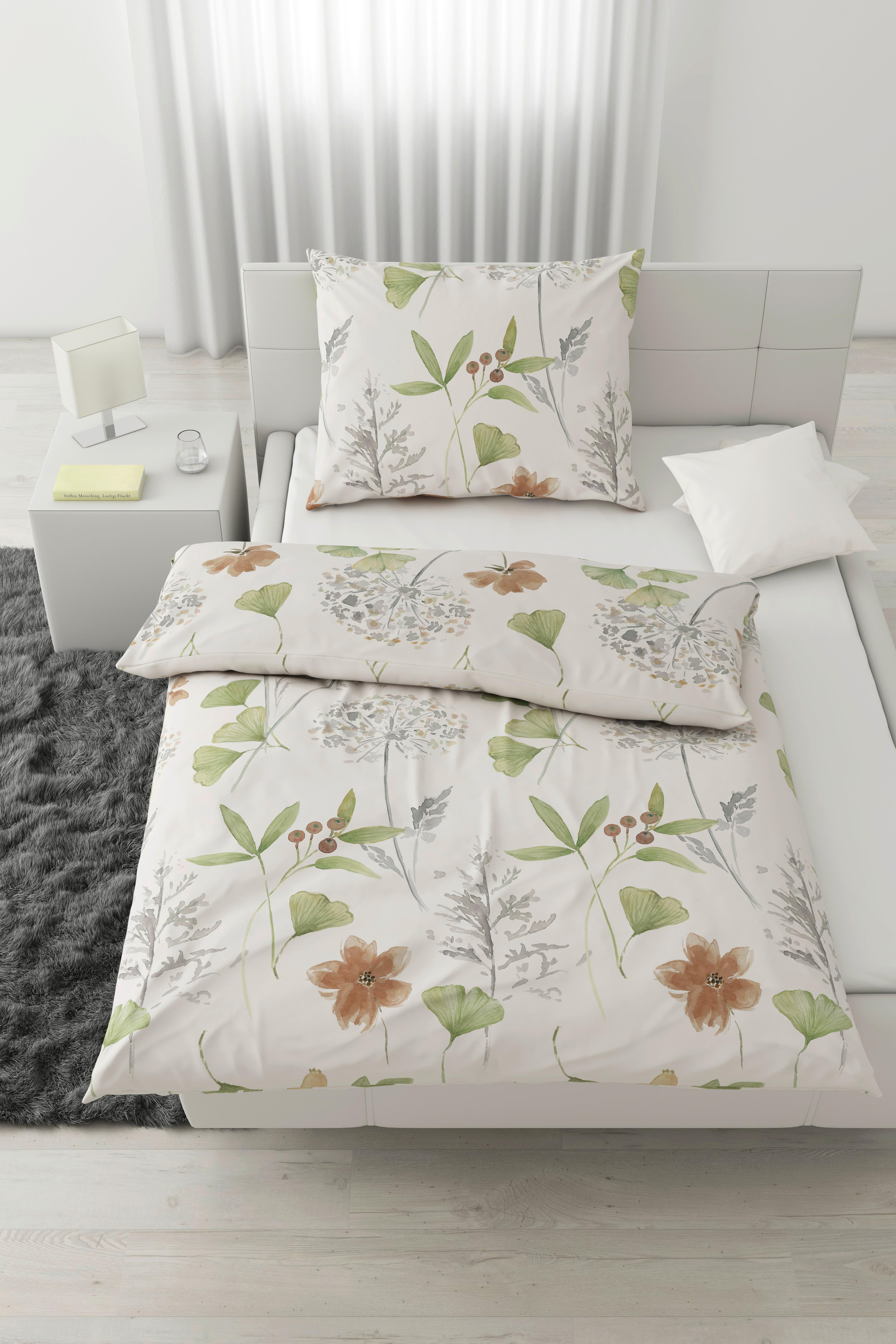 POSTEĽNÁ BIELIZEŇ BILBAO - biela/zelená, Lifestyle, textil (140/200cm) - Modern Living